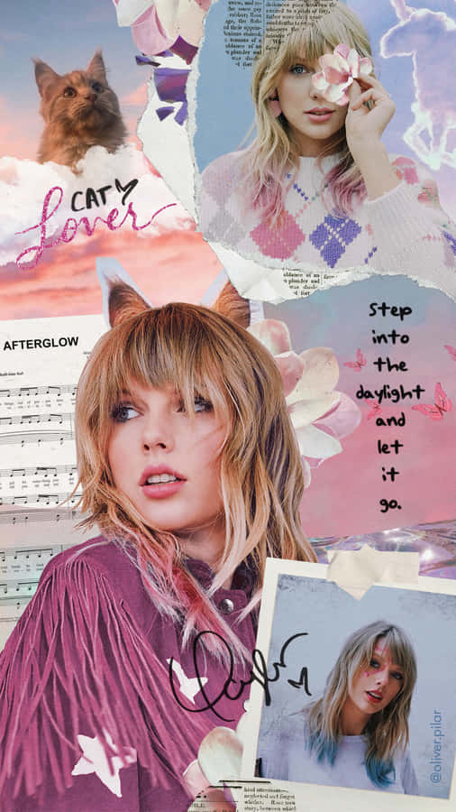Taylor Swift Cat Lover Collage Wallpaper