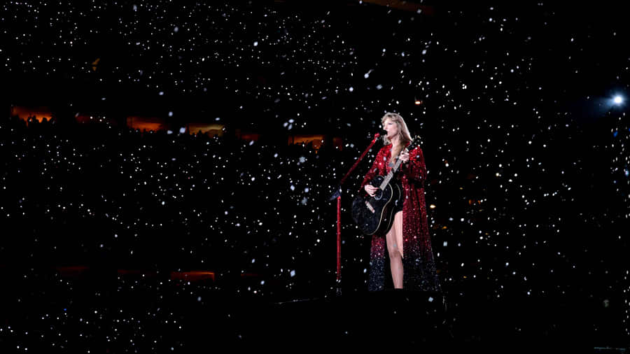 Taylor Swift Eras Tour Performance Under Stars Wallpaper