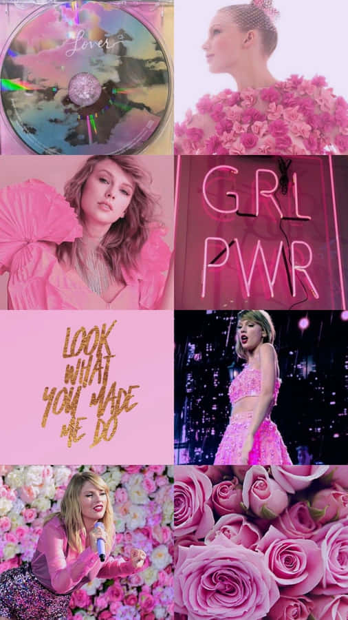 Taylor Swift Pink Aesthetic Collage Wallpaper