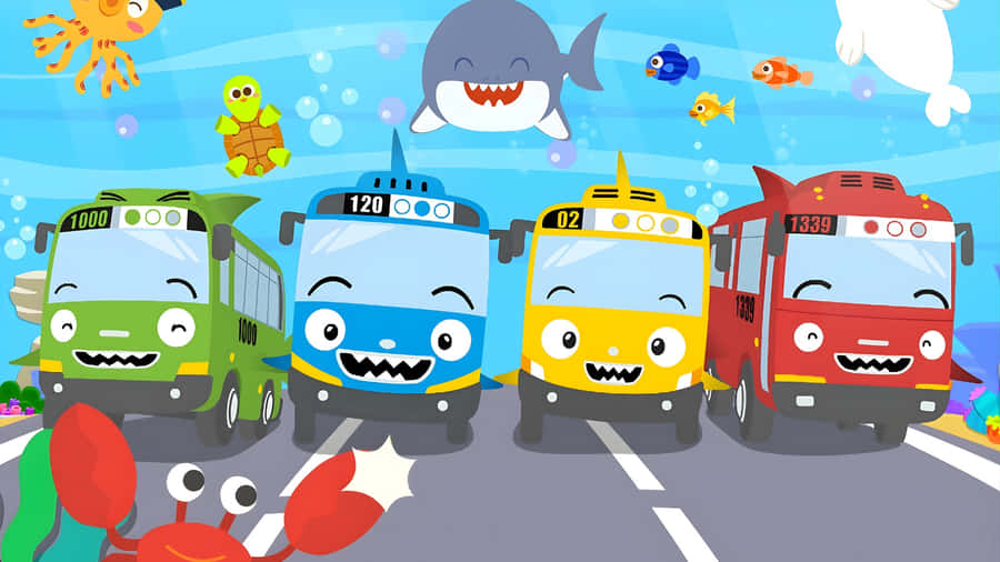 Tayo And Friends Underwater Adventure Wallpaper