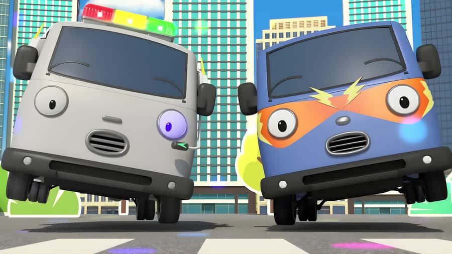 Tayo The Little Bus Police Friends Wallpaper