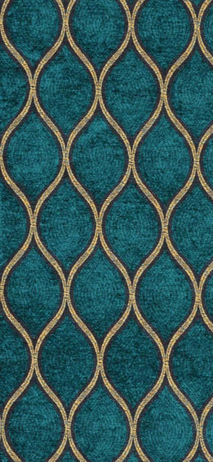 Teal Gold Wavy Pattern Texture Wallpaper