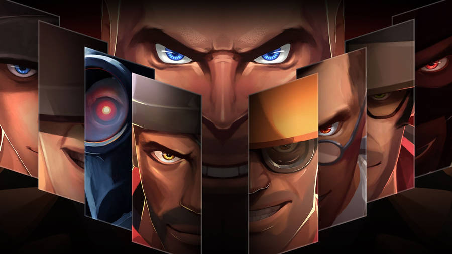 Team Fortress 2 Classes Stare Collage Wallpaper