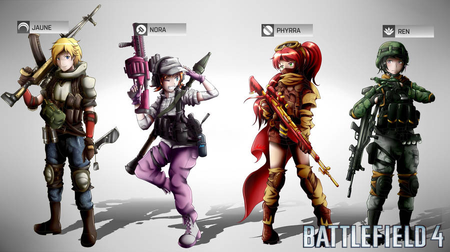 Team Jnpr Standing In Battlefield For A Life-threatening Battle Wallpaper