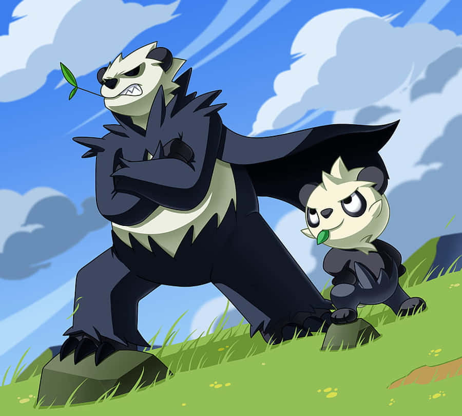 Teamed Up Pangoro And Pancham Wallpaper