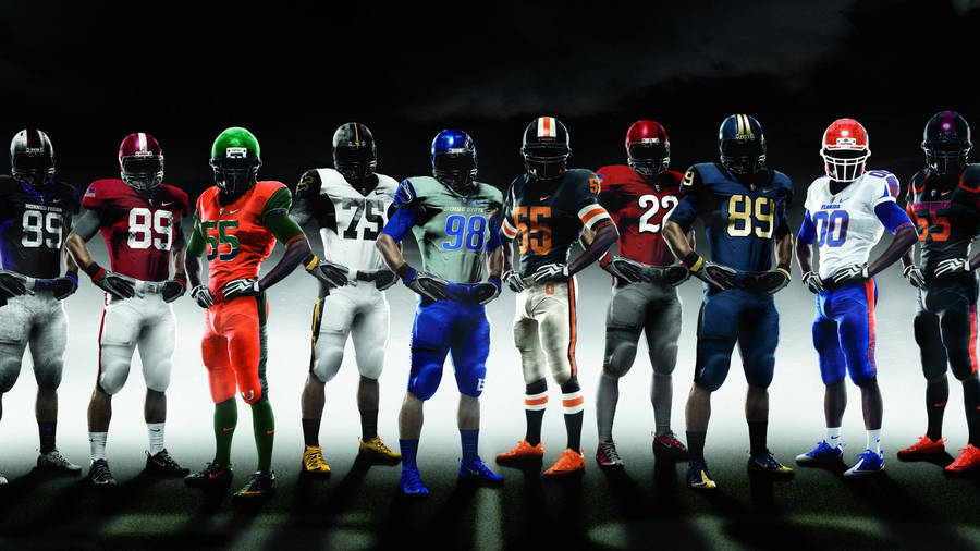 Teams In Vibrant Football Uniforms Wallpaper