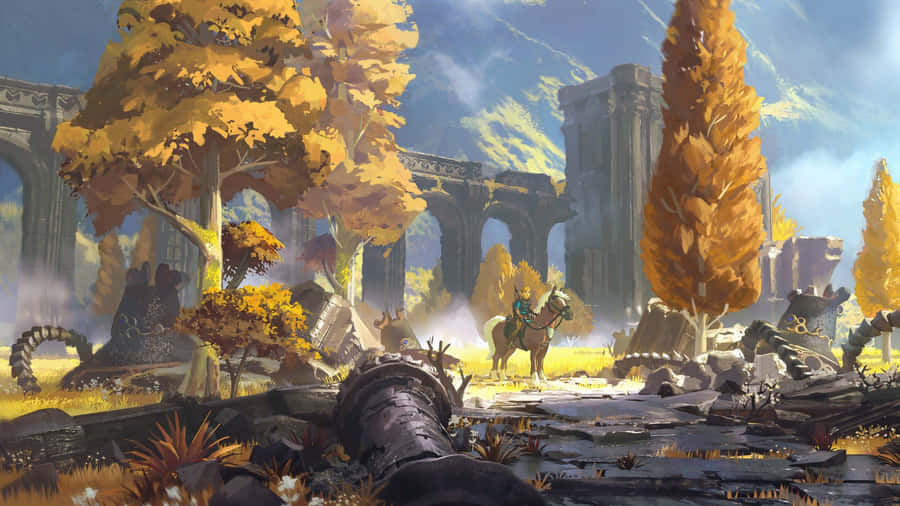 Tears Of The Kingdom Ruins Exploration Wallpaper