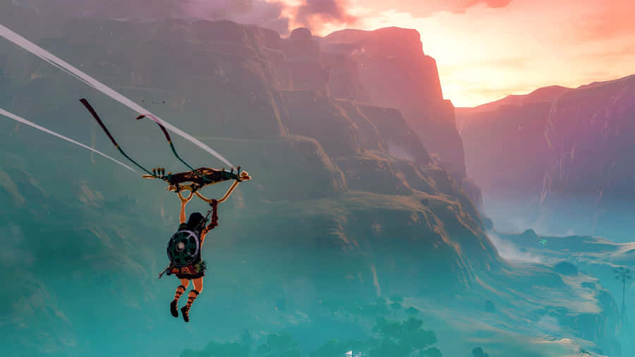 Tears Of The Kingdom Zipline Adventure Wallpaper