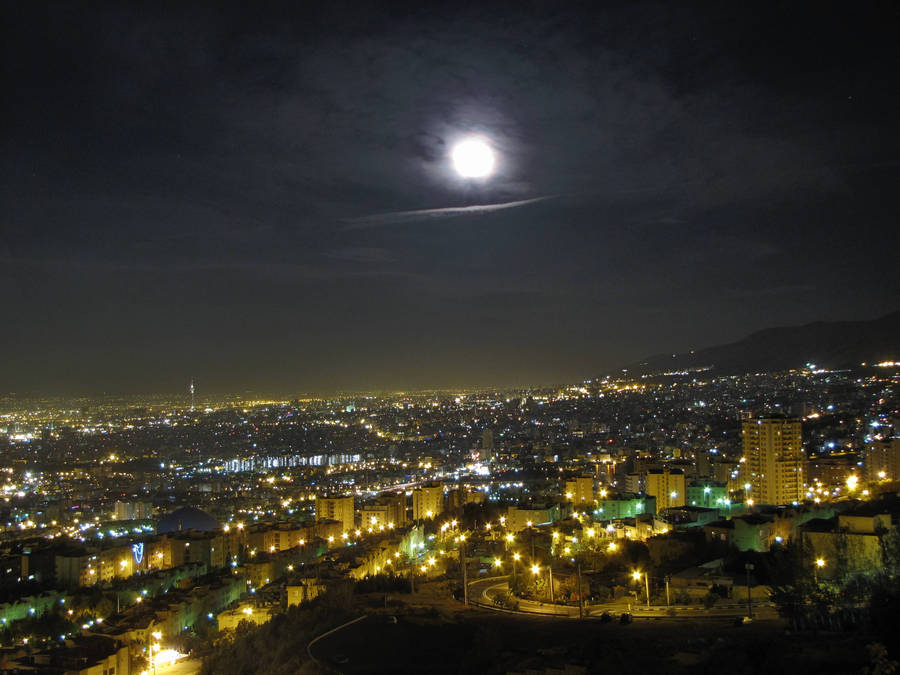 Tehran Full Moon Wallpaper