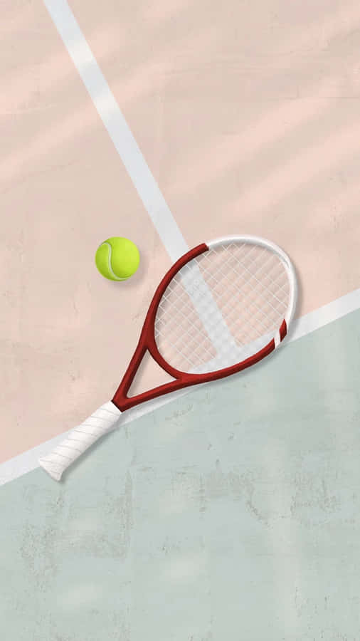Tennis Racketand Ballon Court Wallpaper