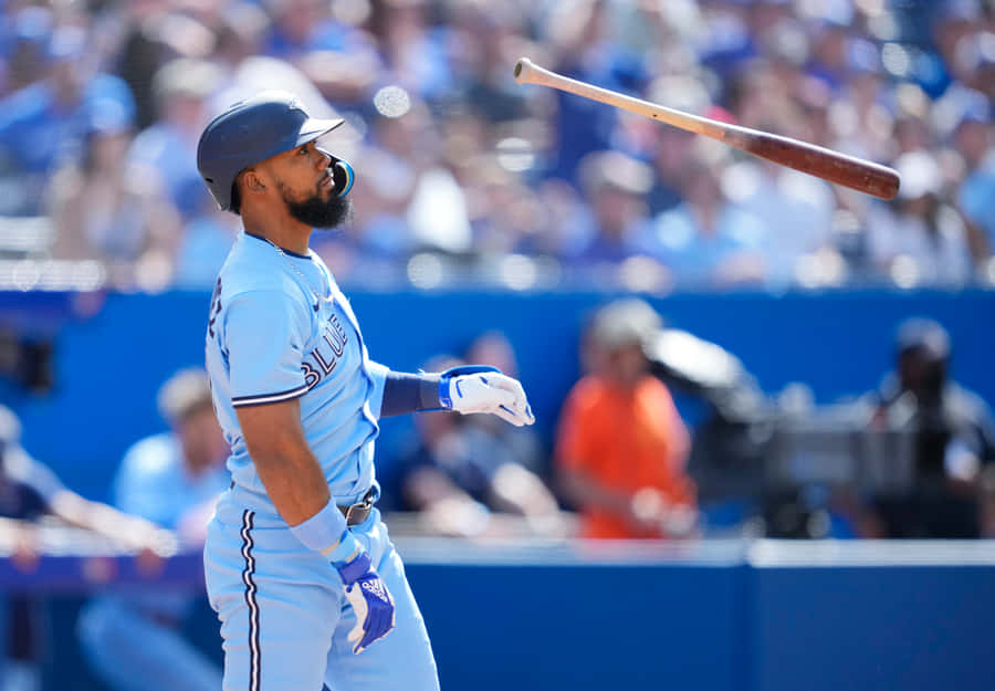 Teoscar Hernandez Bat Flip Baseball Action Wallpaper