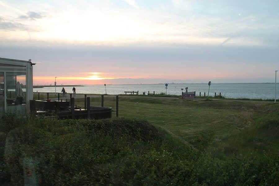 Terneuzen Seaside Sunset Wallpaper