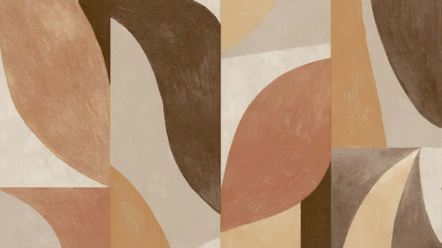 Terracotta Abstract Wall Art Wallpaper