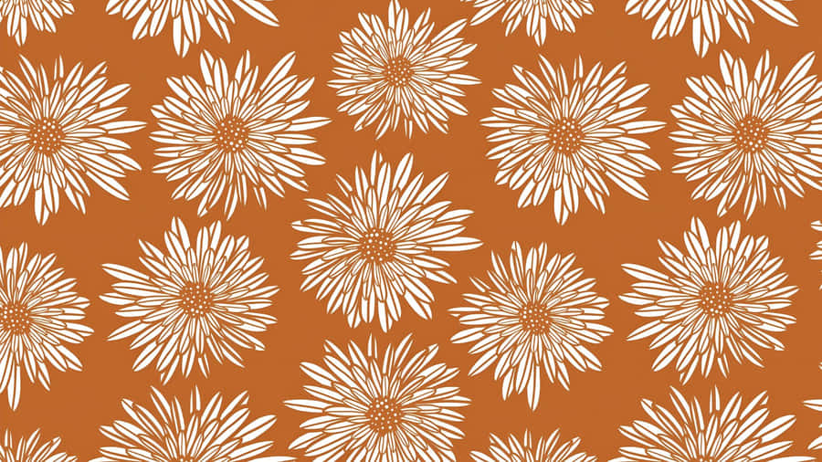 Terracotta Floral Pattern Wallpaper