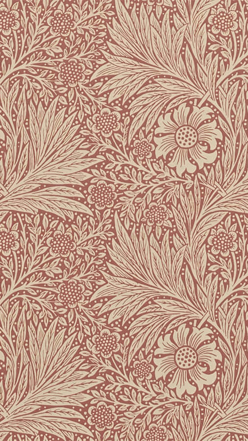 Terracotta Floral Pattern Design Wallpaper