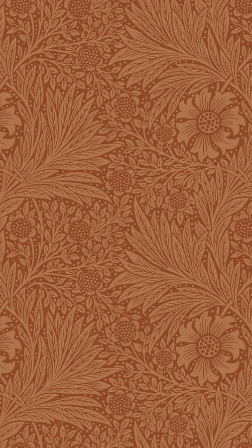 Terracotta Floral Pattern Design Wallpaper