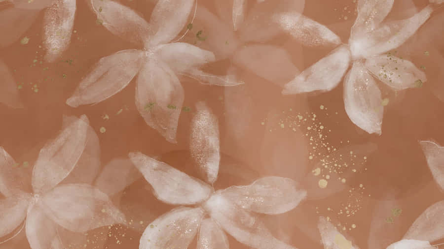 Terracotta Floral Pattern Wallpaper