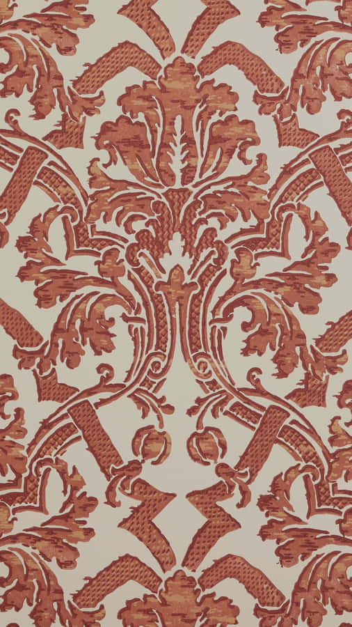 Terracotta Ornate Pattern Wallpaper