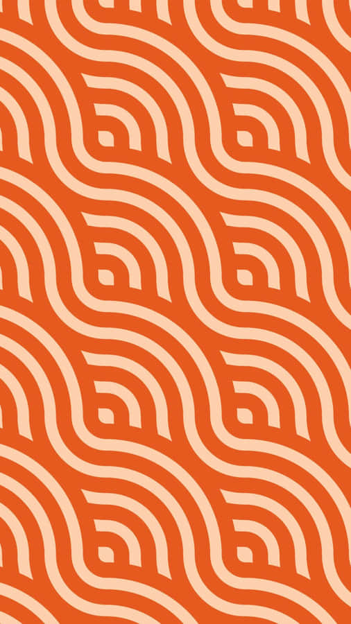 Terracotta Wave Pattern Wallpaper