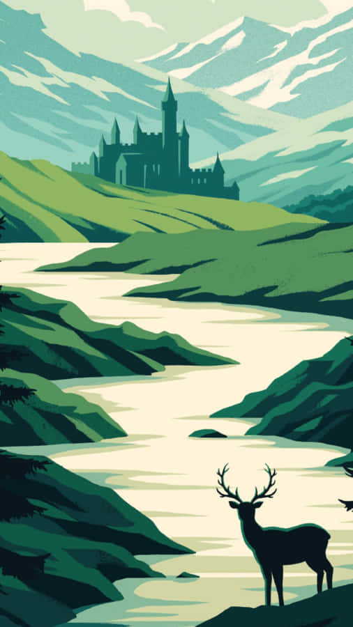 Terrasen Castle Landscape Wallpaper