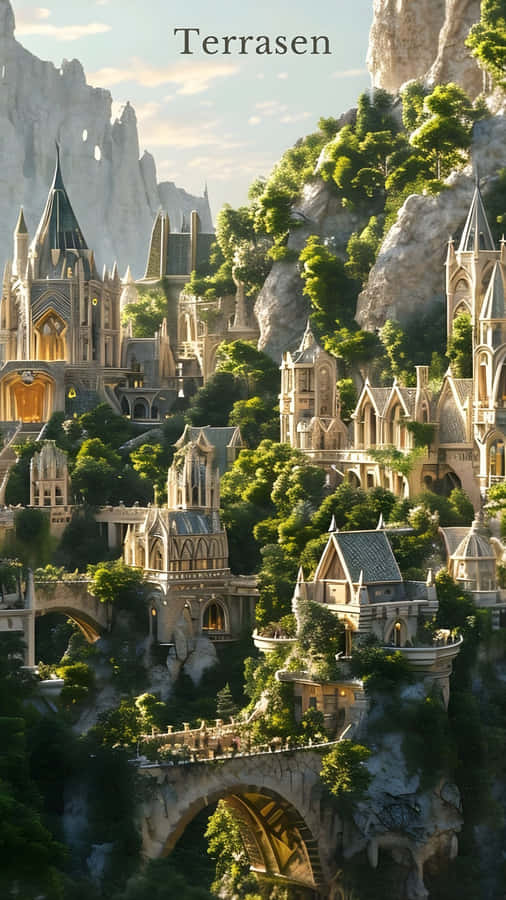 Terrasen Fantasy Cityscape Wallpaper