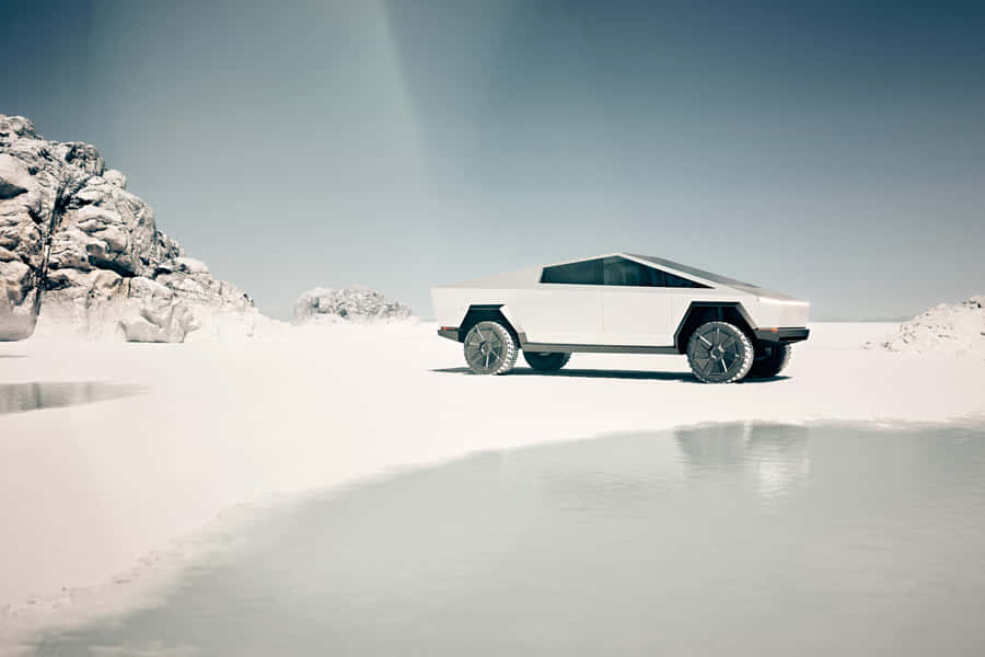 Tesla Cybertruck: Futuristic Electric Vehicle For The New Era Of Auto Driving Wallpaper
