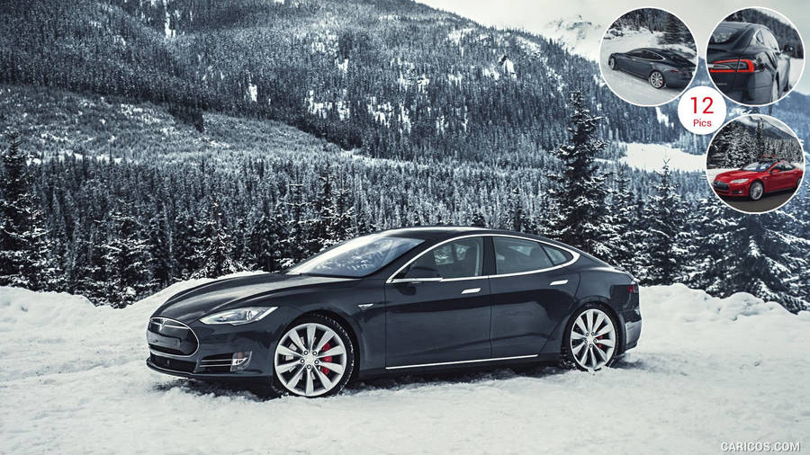 Tesla Model S 85d Winter Wallpaper