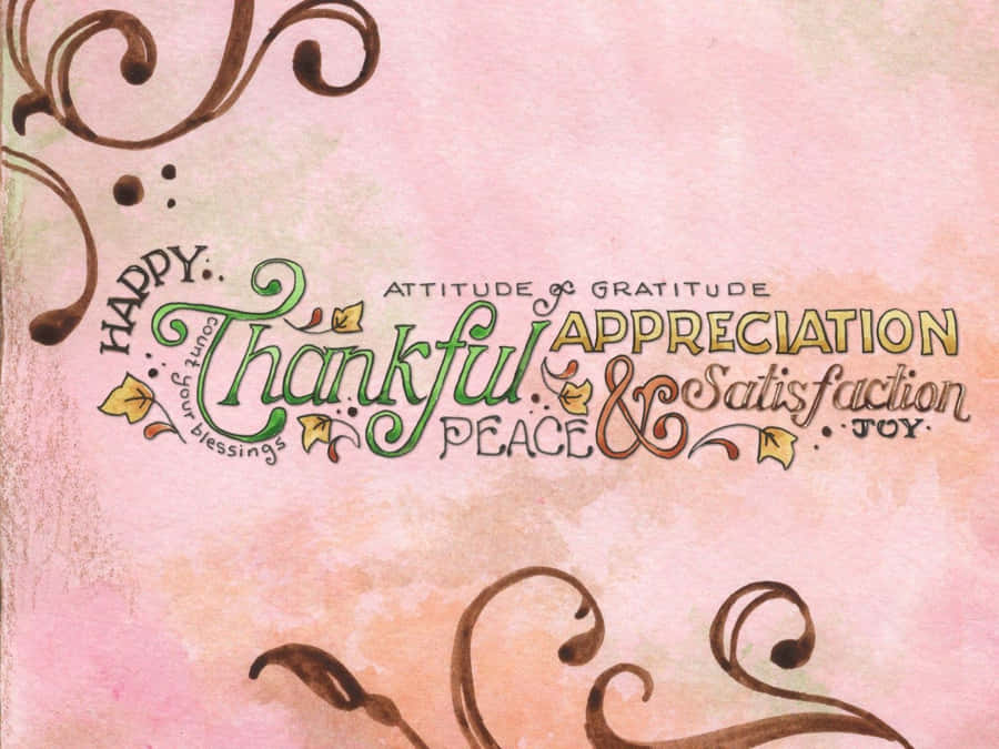 Thankful Word Cloud Art Wallpaper