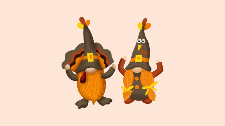 Thanksgiving Gnome Duo Wallpaper