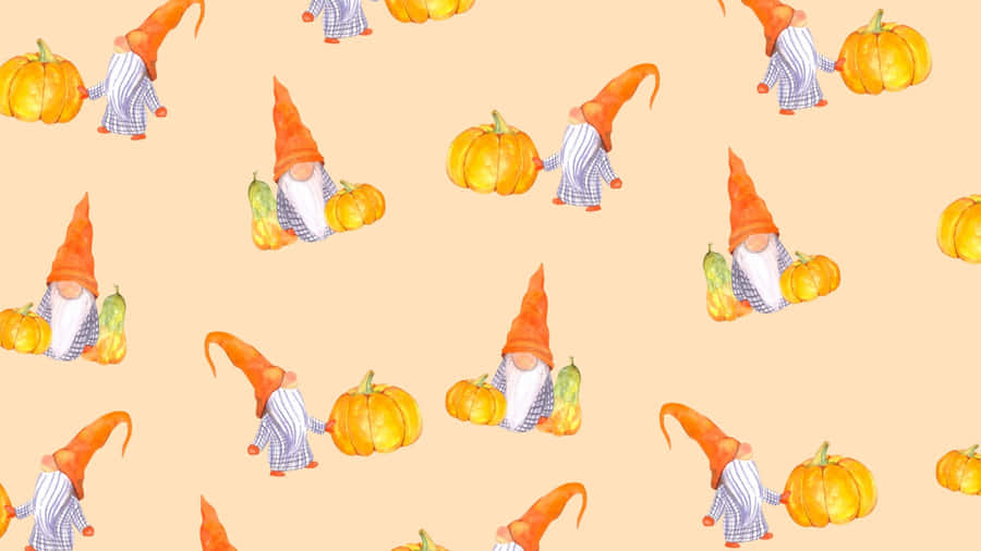 Thanksgiving Gnome Pattern Wallpaper