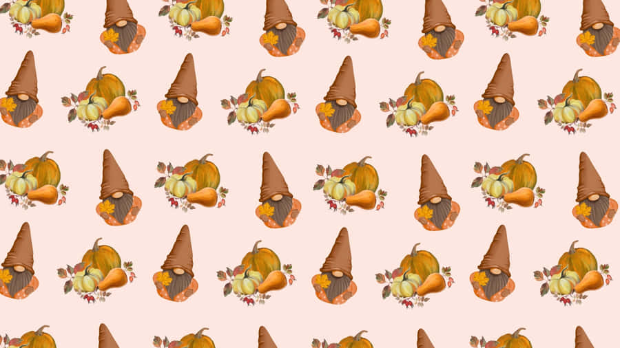 Thanksgiving Gnome Pattern Wallpaper