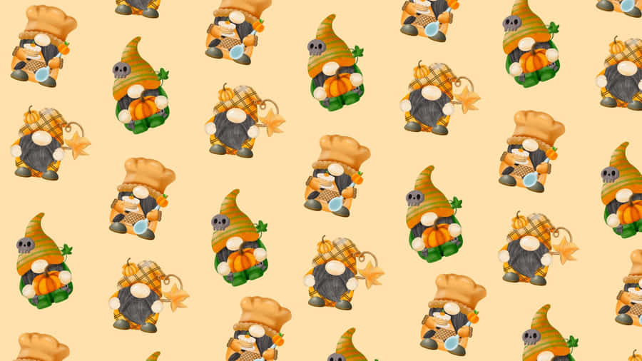 Thanksgiving Gnome Pattern Wallpaper
