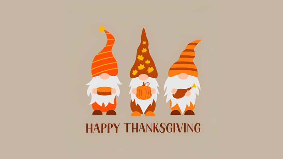 Thanksgiving Gnome Trio Wallpaper