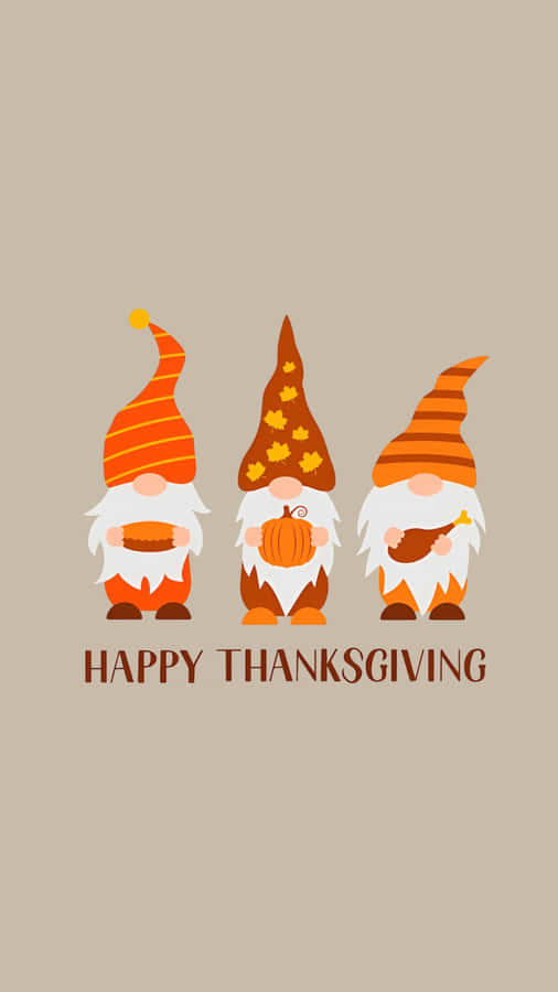 Thanksgiving Gnome Trio Wallpaper