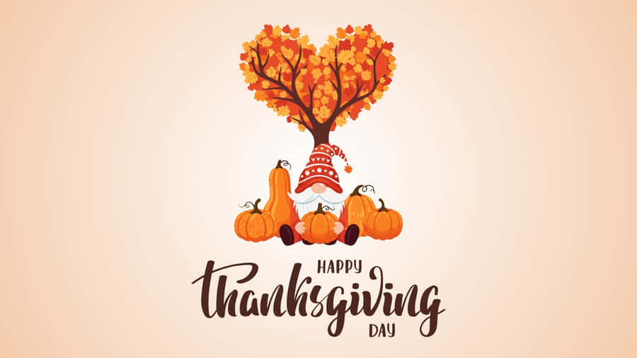 Thanksgiving Gnome With Pumpkins Wallpaper