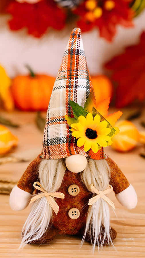 Thanksgiving Gnome With Sunflower Wallpaper