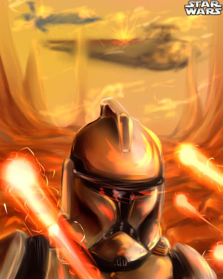 The Battle Of Geonosis At Its Peak Wallpaper