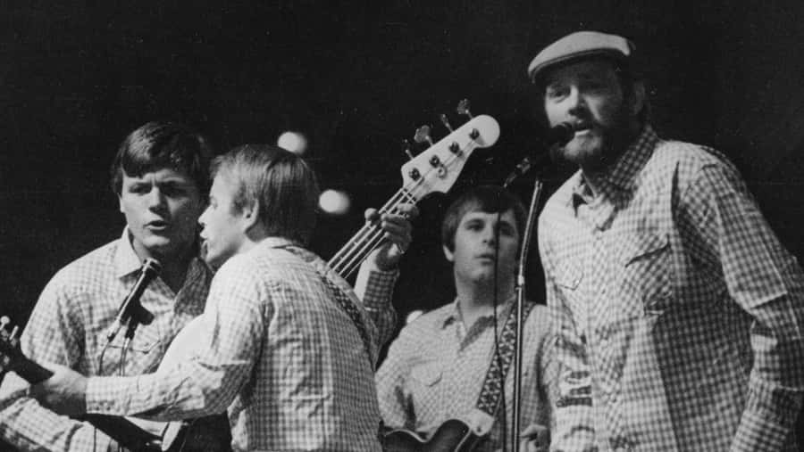 The Beach Boys Performing Live On Stage In 1966 Wallpaper