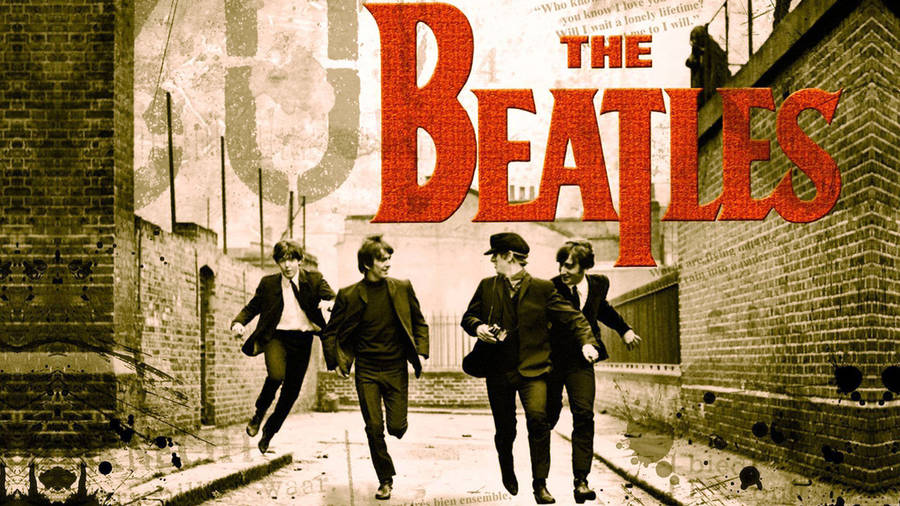 The Beatles Running Wallpaper