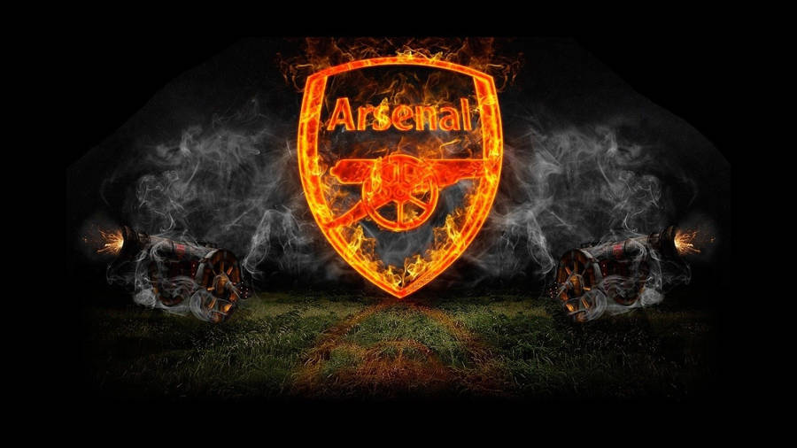 The Blazing Arsenal Soccer Logo - An Icon Off The Pitch Wallpaper