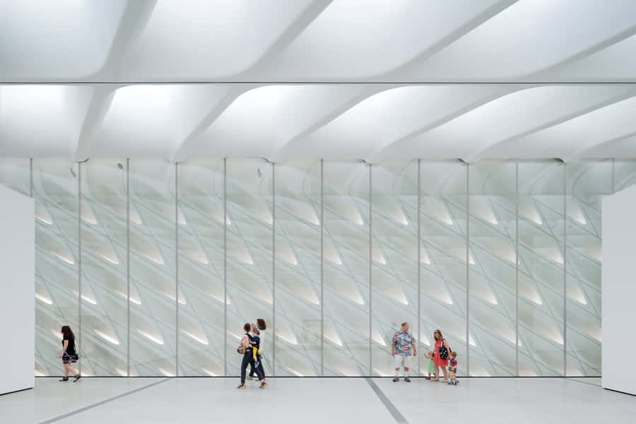 The Broad Museum Interior Visitors Wallpaper