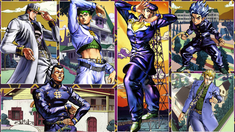 “the Cast Of Jojo Bizarre Adventure In All Their Glory!” Wallpaper