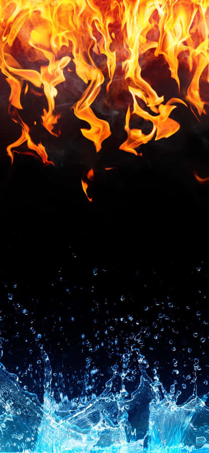 The Clash Of The Elemental Forces - Fire And Water Wallpaper