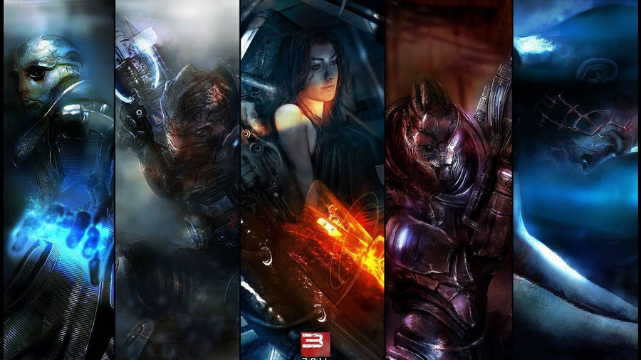 The Crew Of The Normandy From The Mass Effect Series Wallpaper