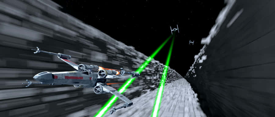 The Dramatic Scene Of The Trench Run From Star Wars! Wallpaper