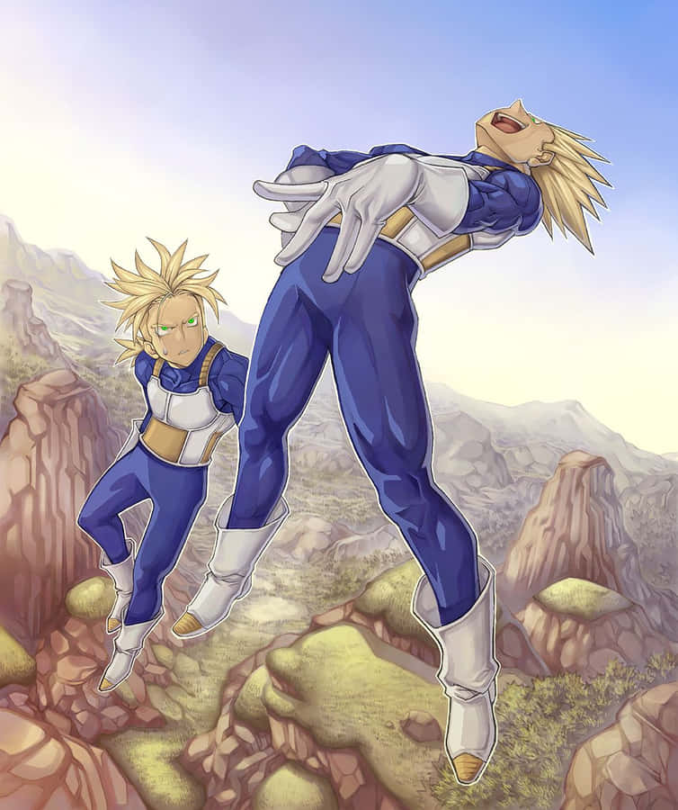 The Dynamic Duo Of Vegeta And Trunks Wallpaper