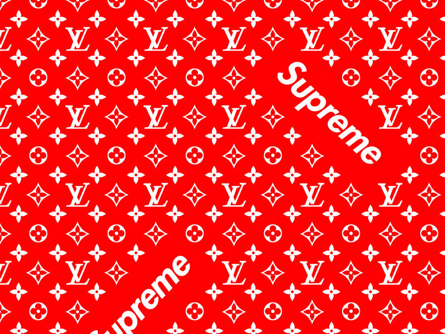 The Elegance Of Supreme X Louis Vuitton Wallpaper