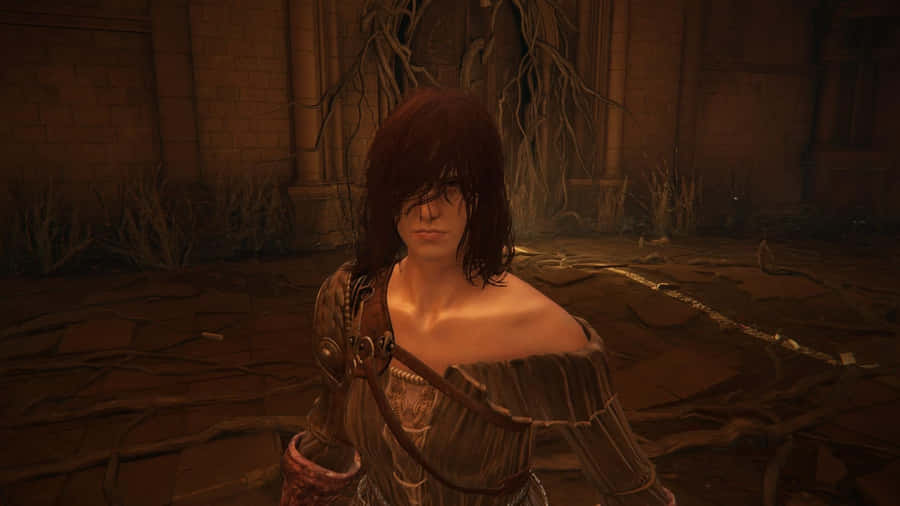 The Emerald Herald From Dark Souls Standing In Majula Wallpaper