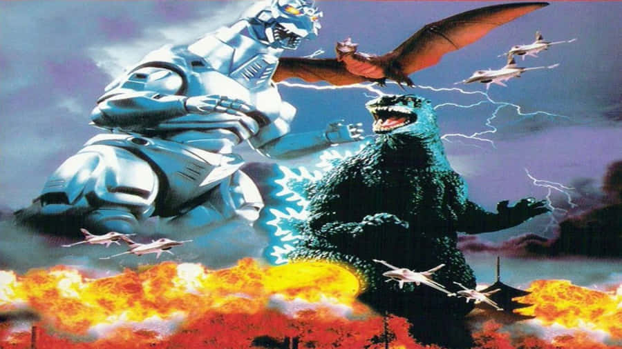 The Epic Battle: Godzilla Vs Mechagodzilla Wallpaper