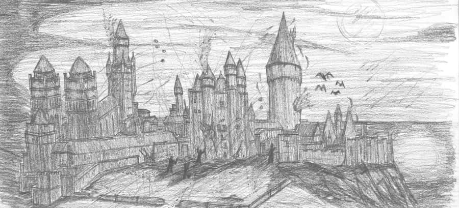 The Epic Battle Of Hogwarts Wallpaper